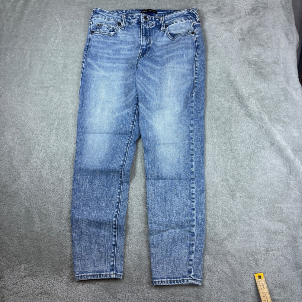 True Religion Jeans Women 30 Colette High Rise Taper Skinny Whiskered Faded Blue